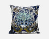 16 Blue White Flower Bloom Suede Throw Pillow