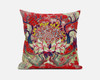 18 Red Green Flower Bloom Suede Throw Pillow