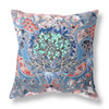 20 Blue Pink Flower Bloom Suede Throw Pillow