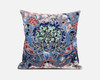 20 Blue Pink Flower Bloom Suede Throw Pillow