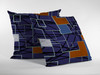 28" Navy Puzzle Piece Indoor Outdoor Throw Pillow