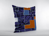 28" Navy Puzzle Piece Indoor Outdoor Throw Pillow