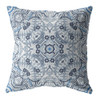 26 Light Blue Boho Ornate Indoor Outdoor Throw Pillow