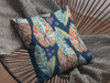 28 Orange Blue Tropical Leaf Indoor Outdoor Throw Pillow