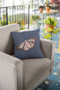 20" Denim Blue Butterfly Indoor Outdoor Zippered Throw Pillow