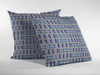 20" Blue Gray Spades Indoor Outdoor Zippered Throw Pillow