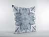 20" Blue Floral Forest Indoor Outdoor Zippered Throw Pillow