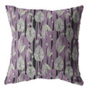 18 Lavender Black Fall Leaves Indoor Outdoor Zippered Throw Pillow