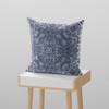 16 Indigo Boho Ornate Suede Throw Pillow