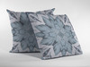 20" Blue Floral Forest Suede Throw Pillow