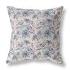 16 Blue Pink Roses Indoor Outdoor Throw Pillow