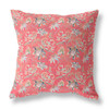 26 Salmon Red Roses Indoor Outdoor Throw Pillow