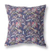 28 Midnight Blue Roses Indoor Outdoor Throw Pillow