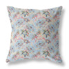 20 Light Blue Red Roses Indoor Outdoor Throw Pillow