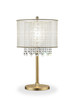 Primo Gold Finish Table Lamp with Crystal Accents and White Shade
