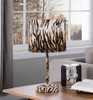 19 Modern Faux Tiger Print Suede Table Lamp