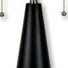 Black Conical Table Lamp with White Shade