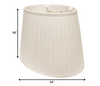 14" White Slanted Oval Paperback Linen Lampshade