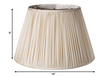 14" Pale Grey Slanted Paperback Pleated Tafetta Lampshade