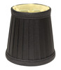 6" Black and Gold Set of 6 Slanted Pleat Chandelier Silk Lampshades