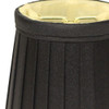 6" Black and Gold Set of 6 Slanted Pleat Chandelier Silk Lampshades
