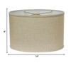 14" Dark Wheat Throwback Oval Linen Lampshade