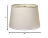 14" White Rounded Empire Slanted No Slub Lampshade