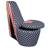 Red White and Blue Patriotic Print 1 High Heel Shoe Storage Chair