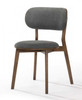 Set of Two Dark Gray Walnut Modern Dining Chairs