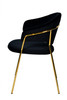 Set of Two Black Gold Velvet Modern Dining Chairs