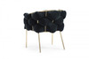 Black Geo Velvet and Brushed Brass Velvet Dining Chair