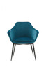 Teal and Black Velvet Dining or Side Chair