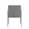 Gray Antique Brass Contemporary Dining Chair