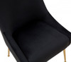 Set of Two Black Gold Velvet Dining Chairs