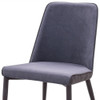 Set of Two Dark Gray Modern Dining Chairs