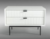 White Matte Contemporary Nightstand with Two Drawers