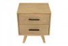 Natural Light Mocha Contemporary Nightstand with Two Drawers