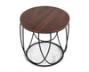 Modern Brown and Black Round Open Geo Base End Table