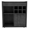 Smokey Oak Bar Cabinet with One Door Panel