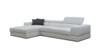 Contemporary White Leather Left Facing Wide Arm Sectional Sofa