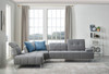 Modern Gray Fabric Moveable Back and Adjustable Sectional Sofa