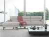 Contemporary Dove Gray Squared Edge Left Facing Sectional Sofa