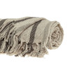 Beige and Taupe Woven Handloom Throw Blanket with Tassels