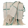 Teal and Beige Textured Woven Handloom Throw