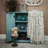 Teal and Beige Textured Woven Handloom Throw