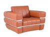 Terra Cotta Stripe Top Grade Italian Leather Chair