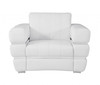 Winter White Stripe Top Grade Italian Leather Chair