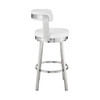 30" Chic White Faux Leather with Stainless Steel Finish Swivel Bar Stool