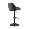 Gray Faux Leather Black Base Adjustable Modern Bar Stool