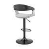 Gray Modern Upholstered & Black Base Bar Stool